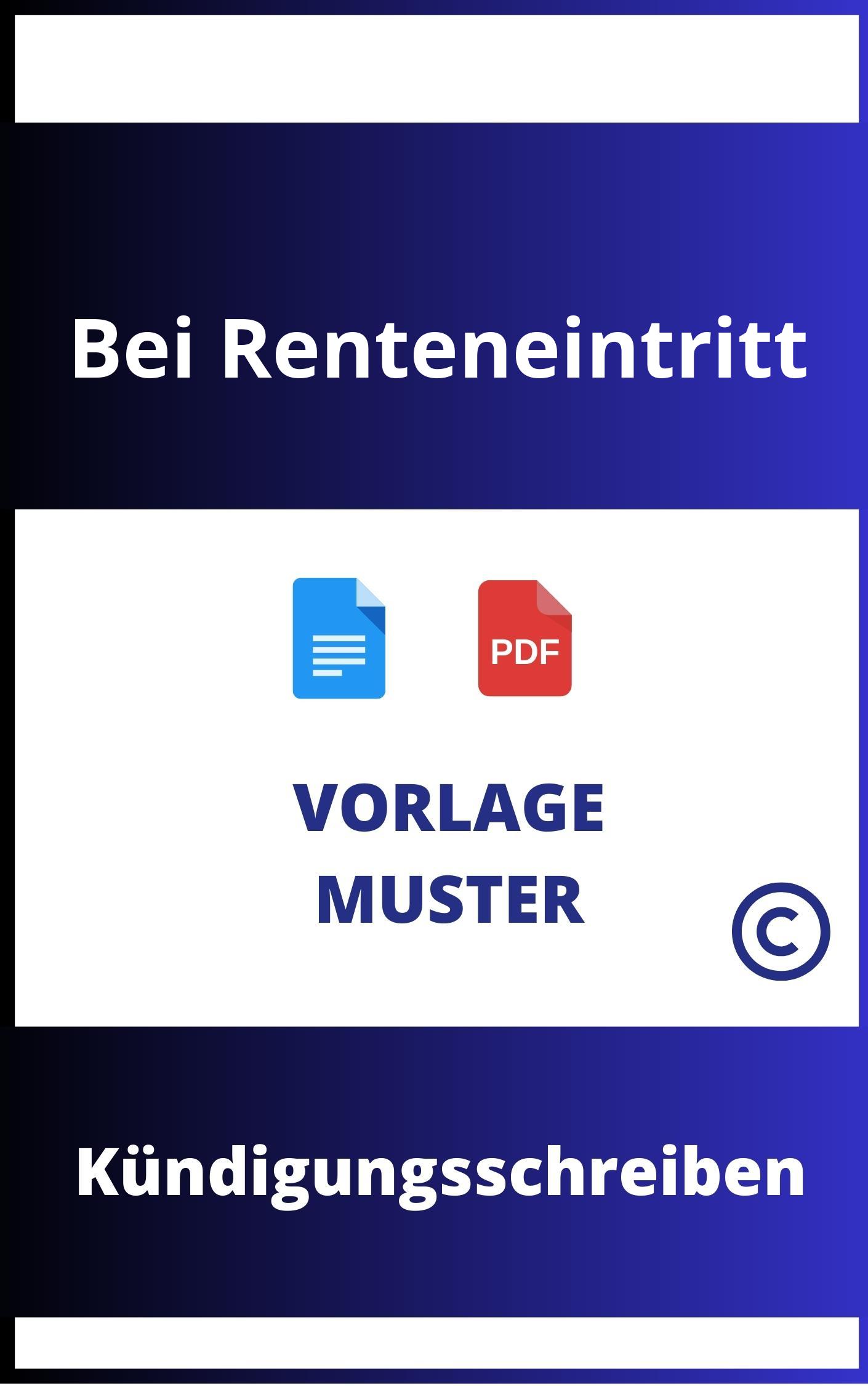 K ndigungsschreiben Bei Renteneintritt Vorlage Muster WORD PDF